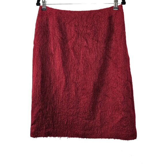 Anne Klein 2 Vintage Mohair Wool Burgundy Skirt - Picture 1 of 9